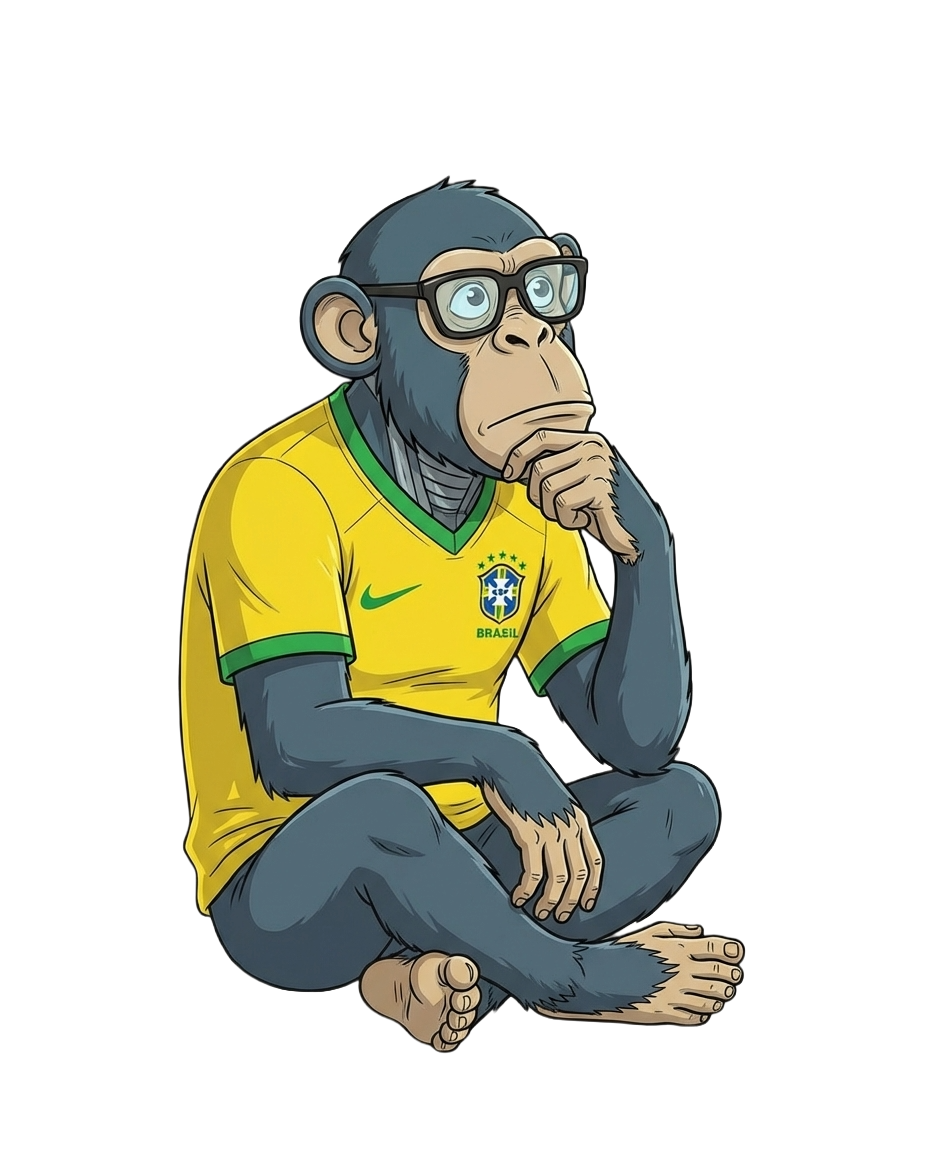Carlos the monkey character thinking about code
